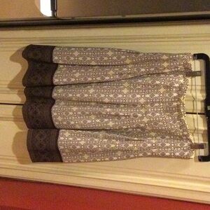 Loft Patterned Skirt - Brown and Cream - NWOT 4